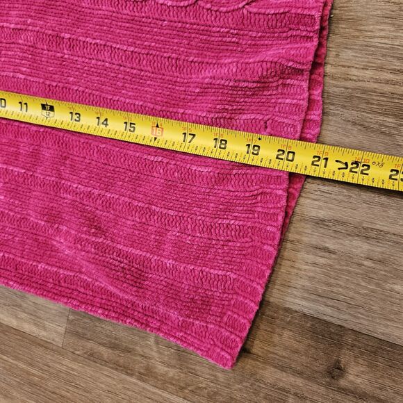 Vtg Spice Of Life Sweater Womens PL Pink Chenille Cable Knit Barbie Y2K Preppy - Picture 8 of 8